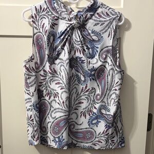 LOFT Multicolor Paisley Sleeveless Blouse